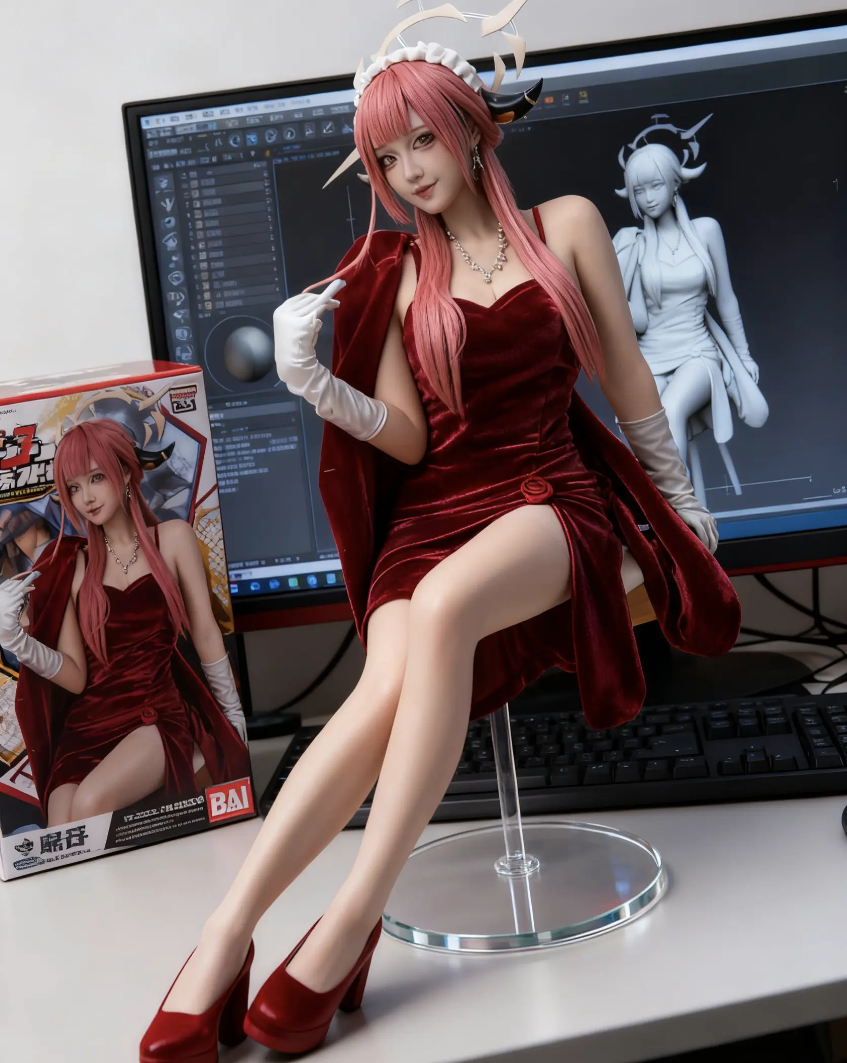手办 蔚蓝档案 这腿又长又白又细 cosplay 性感美女