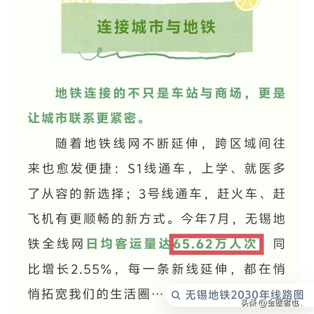 7月31日，无锡地铁客流约68.32万人次[吃瓜群众]
7月，日均65.62万；