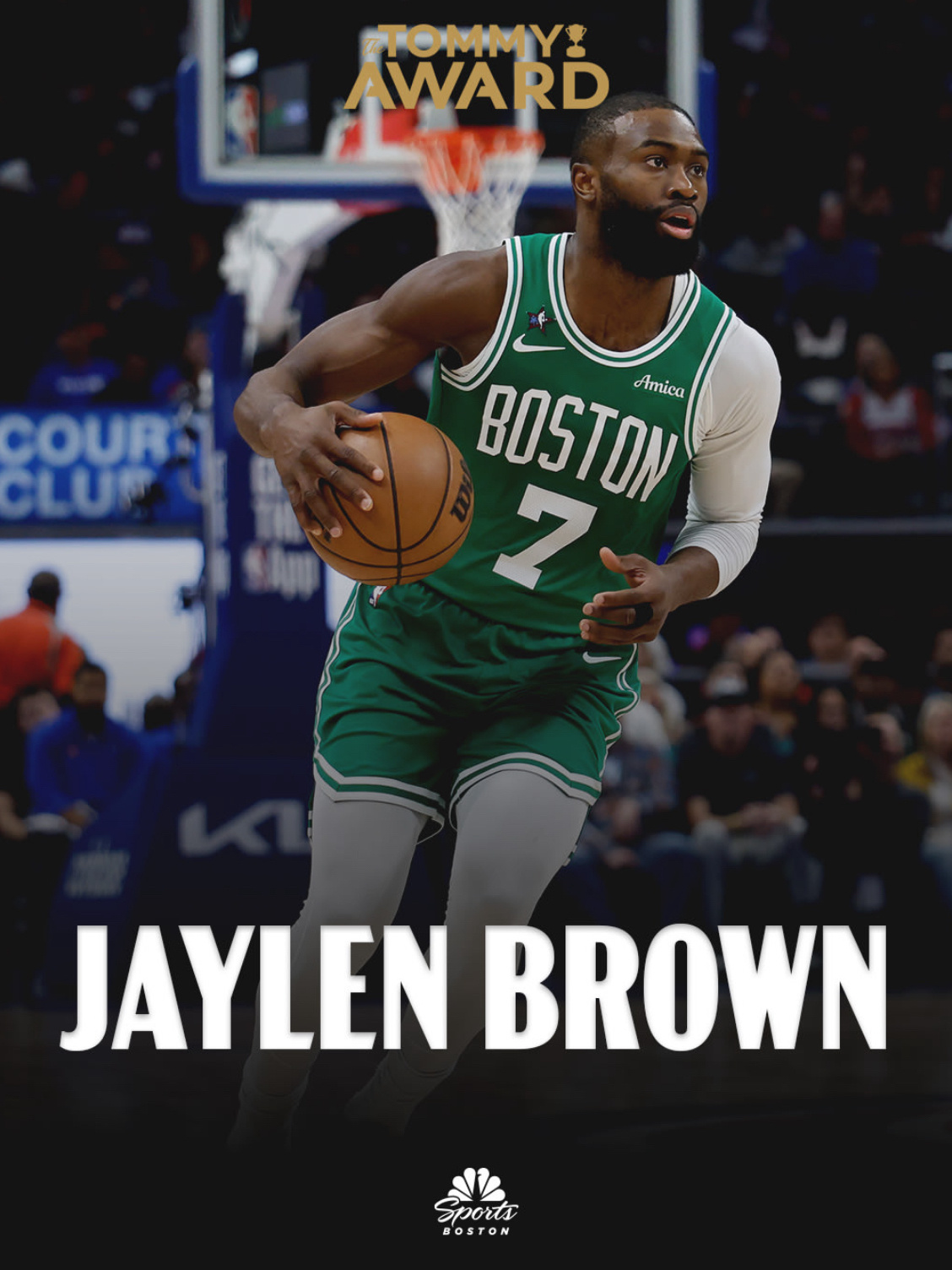 凯尔特人国度 今日比赛【 The Tommy Award 】 得主 : Jayl