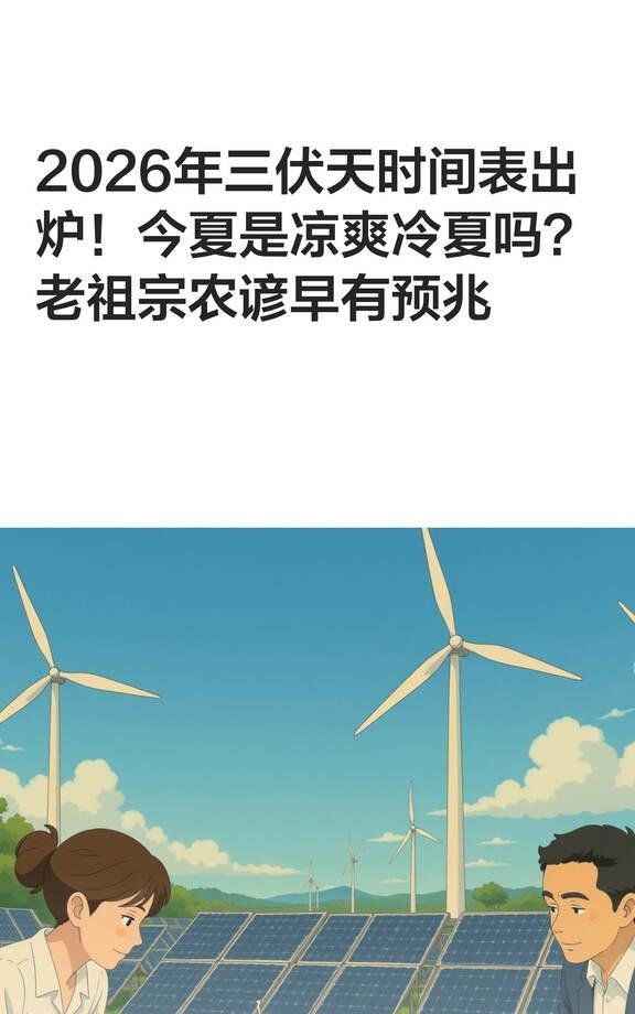 2026年三伏天时间表出炉！今夏是凉爽冷夏吗