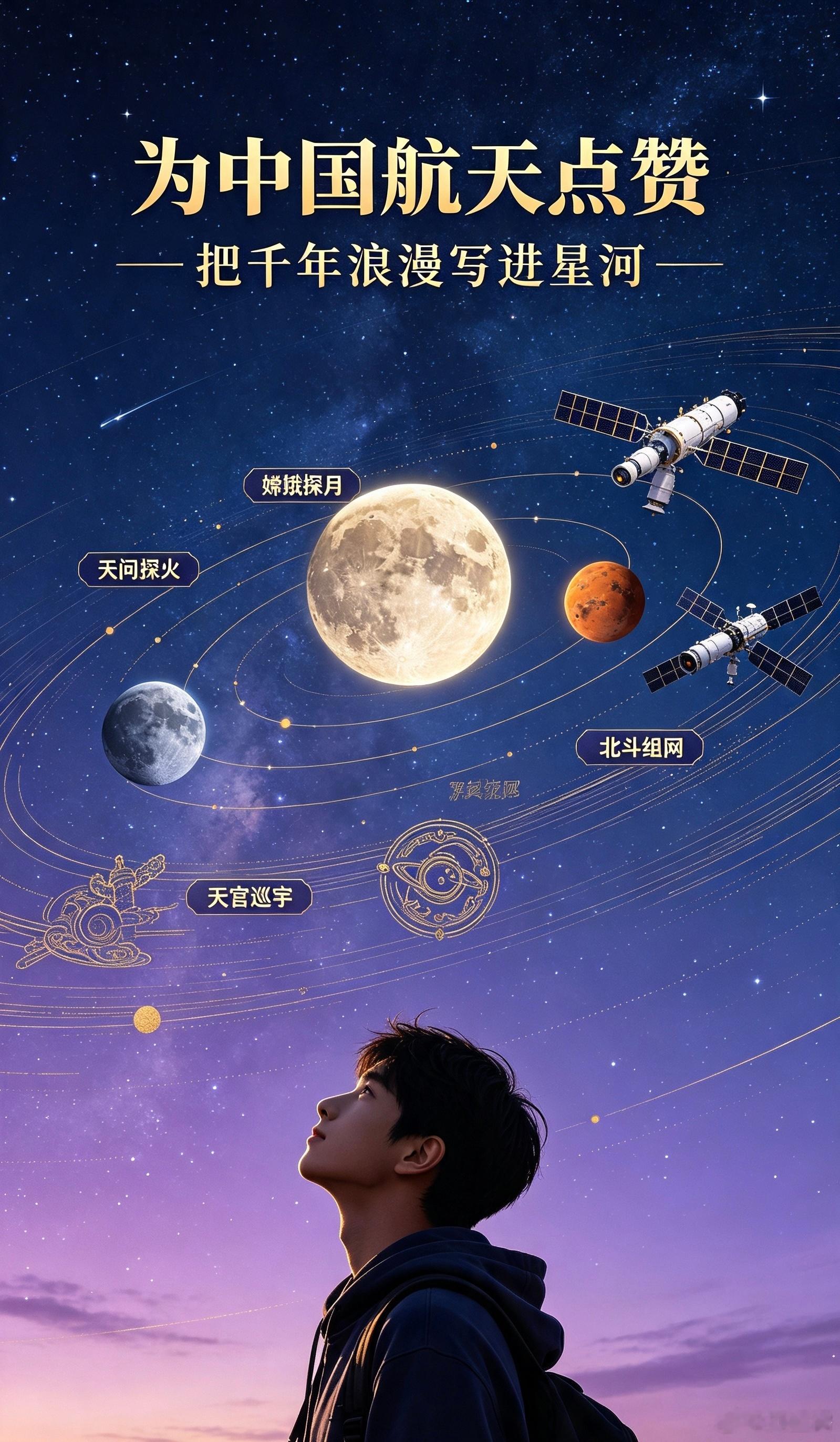 为中国航天点赞航天事业从无到有、从小到大，不靠捷径，依靠自主攻关冲破重重壁垒。航