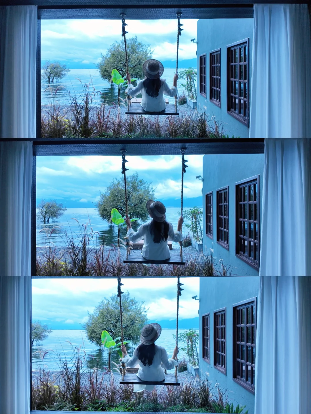 在大理酒店房间的秋千，邂逅苍山洱海的温柔