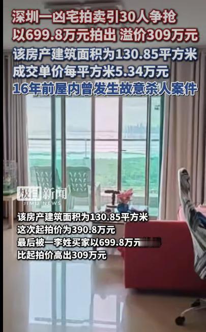 深圳法拍市场出了件特别热闹的事儿福田区金地海景花园一套曾发生过命案的“凶宅”，居
