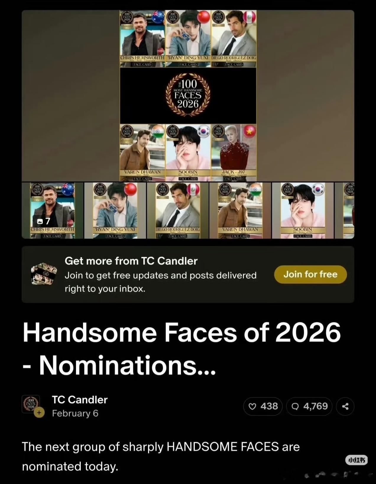 丁禹兮提名2026全球百大最帅面孔🥰🥰 ​​​