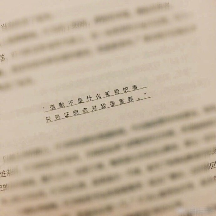 道歉不是什么丢脸的事只是证明你对我很重要 