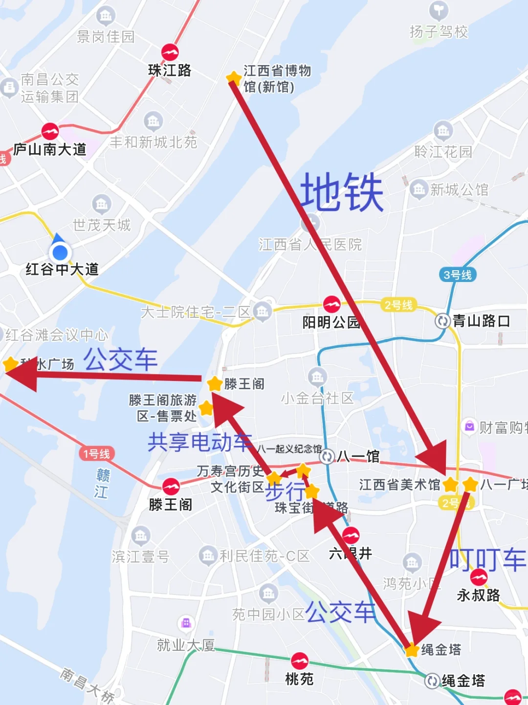 物华天宝人杰地灵，南昌旅游攻略路线图