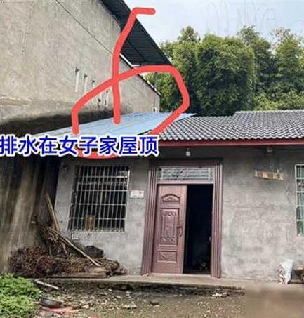 新疆，女子与女邻居发生纠纷后，用菜刀砍邻居家排水管，邻居发现后，站在屋顶用木棍阻