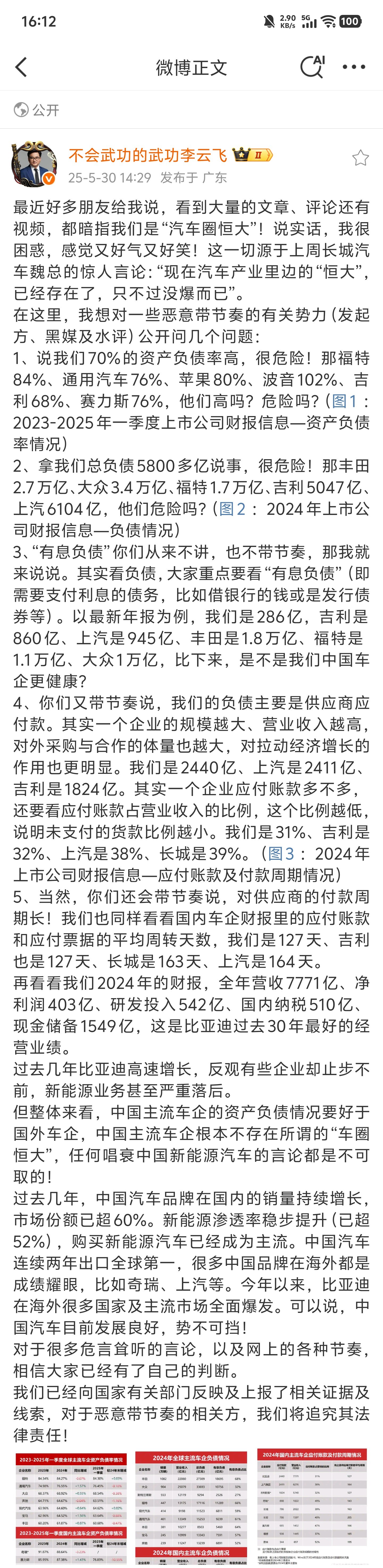 翻看了一下李云飞的微博，我认为面对争议，不回避，而是用数字说话，是自信的。这种自