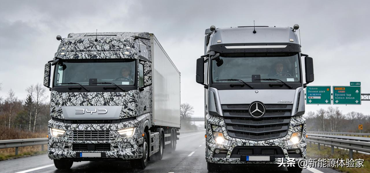 比亚迪杀进欧洲重卡腹地！
新一代纯电重卡荷兰路试曝光，直面奔驰硬刚到底！
荷兰高