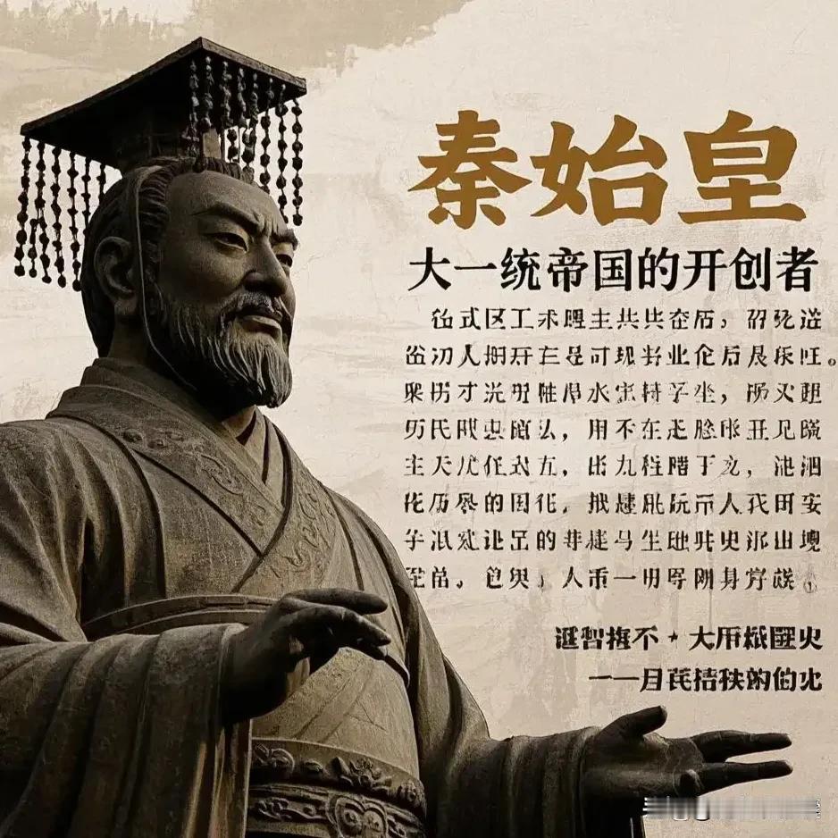 评价秦始皇，不能简单贴“千古一帝”或者“暴君”的单一标签，他是功过交织、争议贯穿