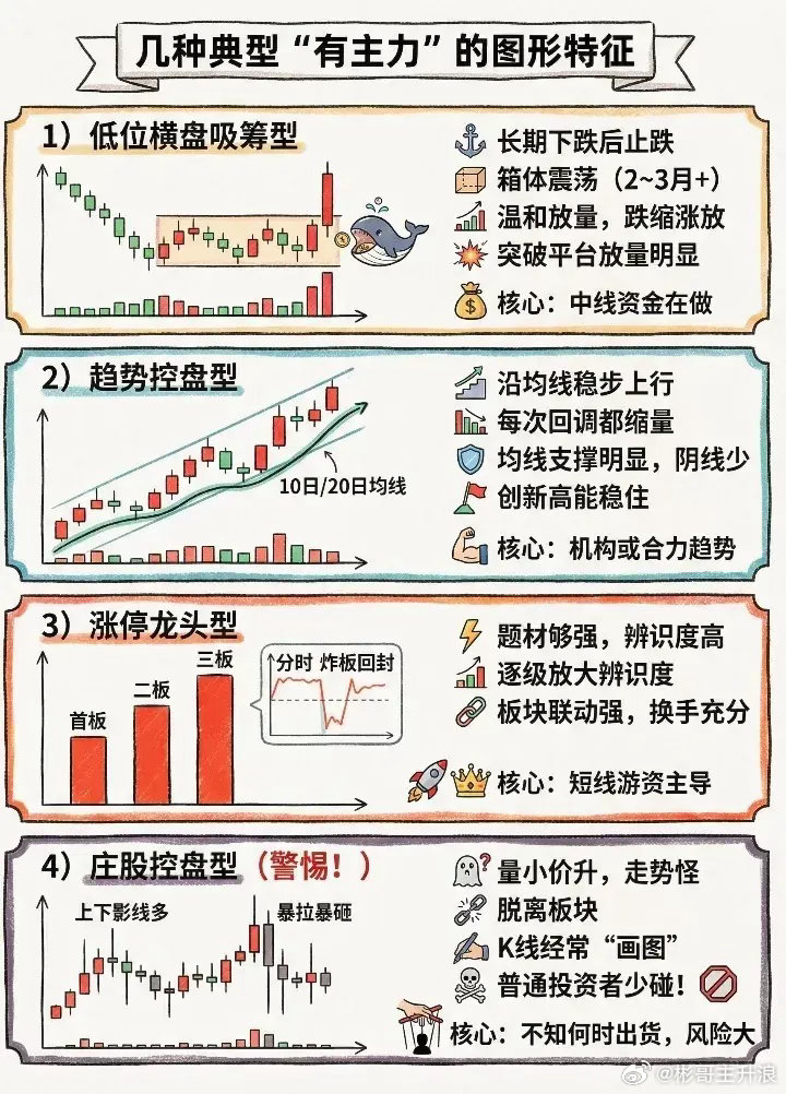 几种典型“有主力”的图形特征 