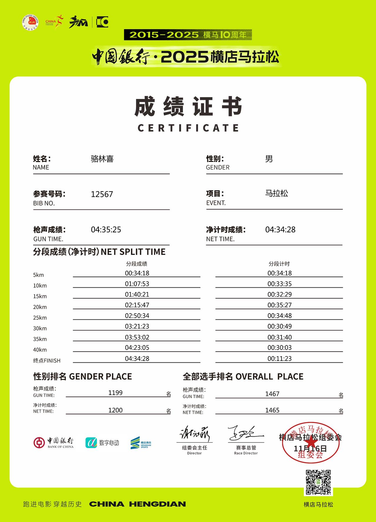 骆林喜完成第97场马拉松：厉害了，我的哥！
来自广西钟山县回龙镇川岩村的企业家骆