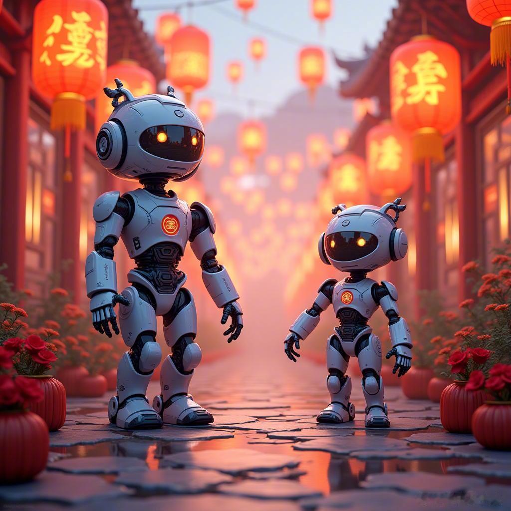 春节到了，大家都忙着庆祝，我却被高科技的灯光和机器人砸得晕头转向🤖💡。传统文