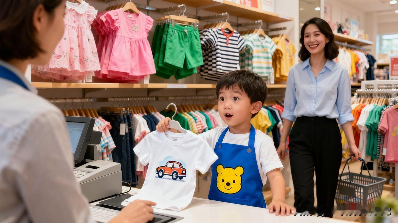 浙江宁波一位服装店女子，让 3 岁儿子临时看店，没想到短短 5 分钟，儿子就卖出