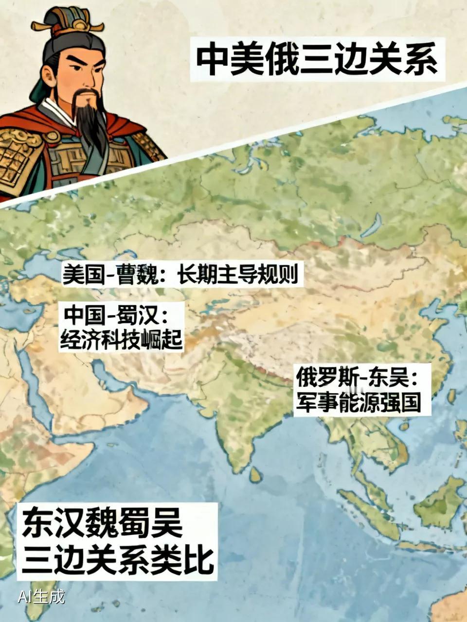如何看待中美俄三边关系 把当今中美俄三边关系比作东汉魏蜀吴三边关系，还挺有意思。