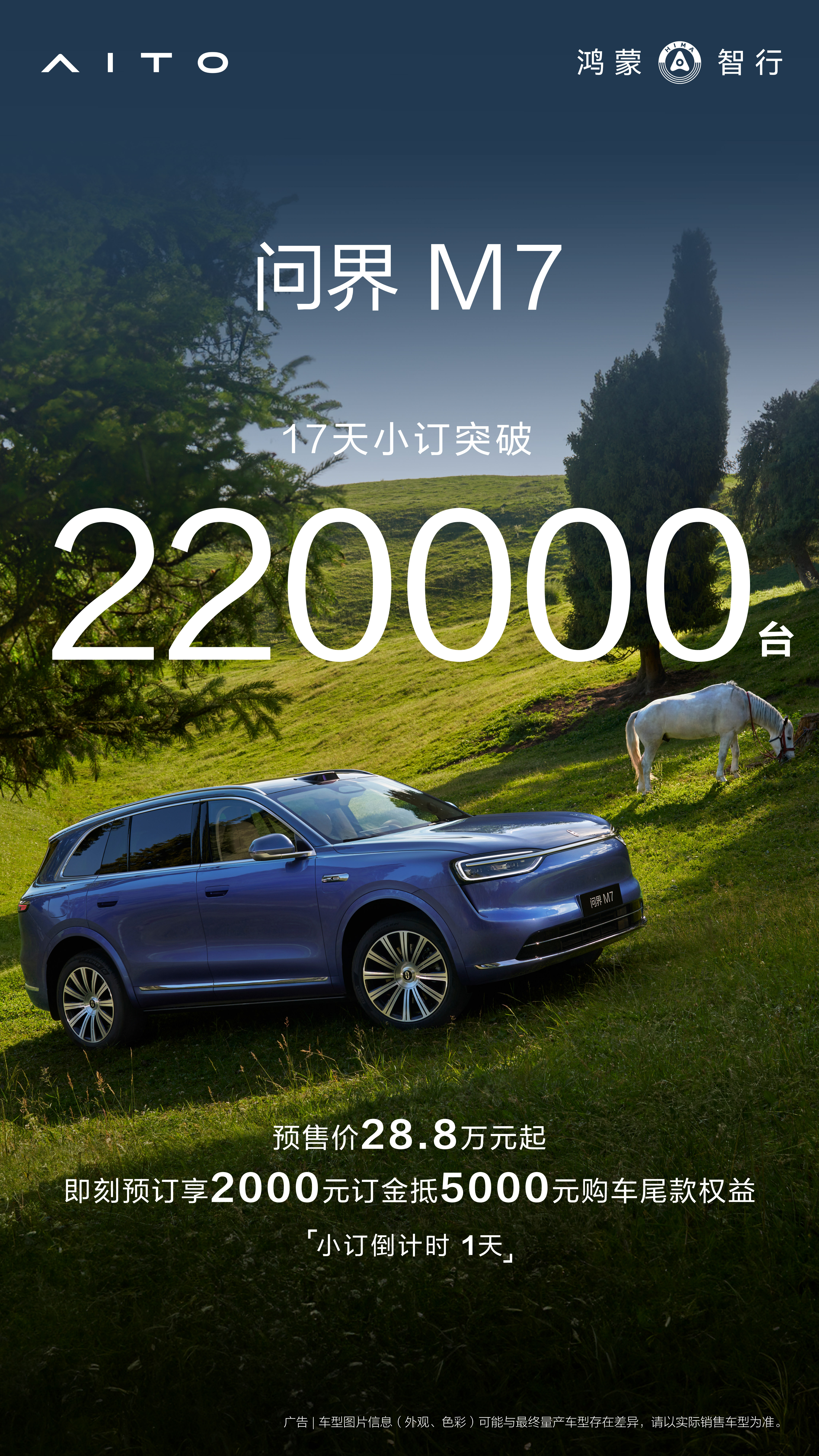 问界M7小定海报，我看了只有两个想法：1. 鸿蒙智行太恐怖了，问界太恐怖了，问界