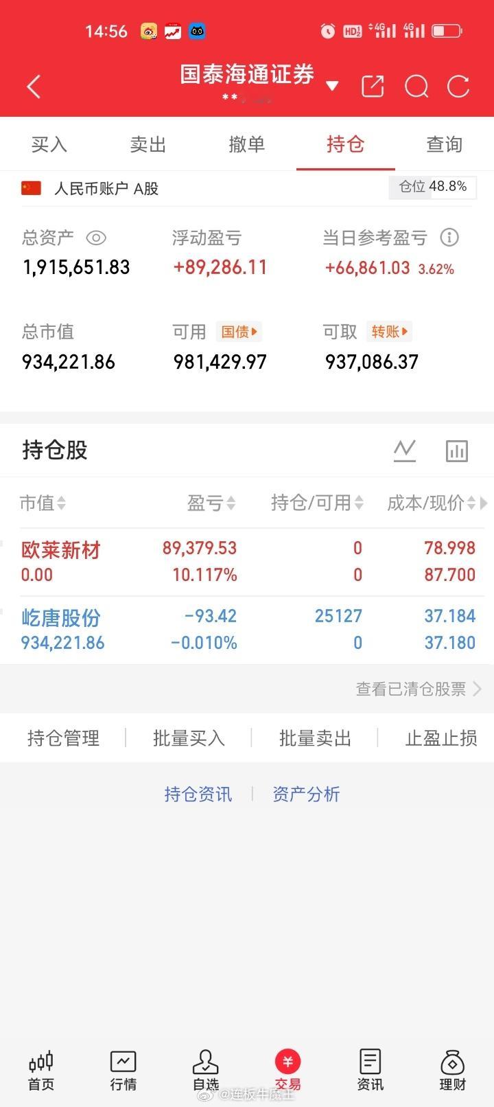 各位股友跟大家说下近况，6月就剩3个交易日了，我还差8.15万就能完成账户翻倍，