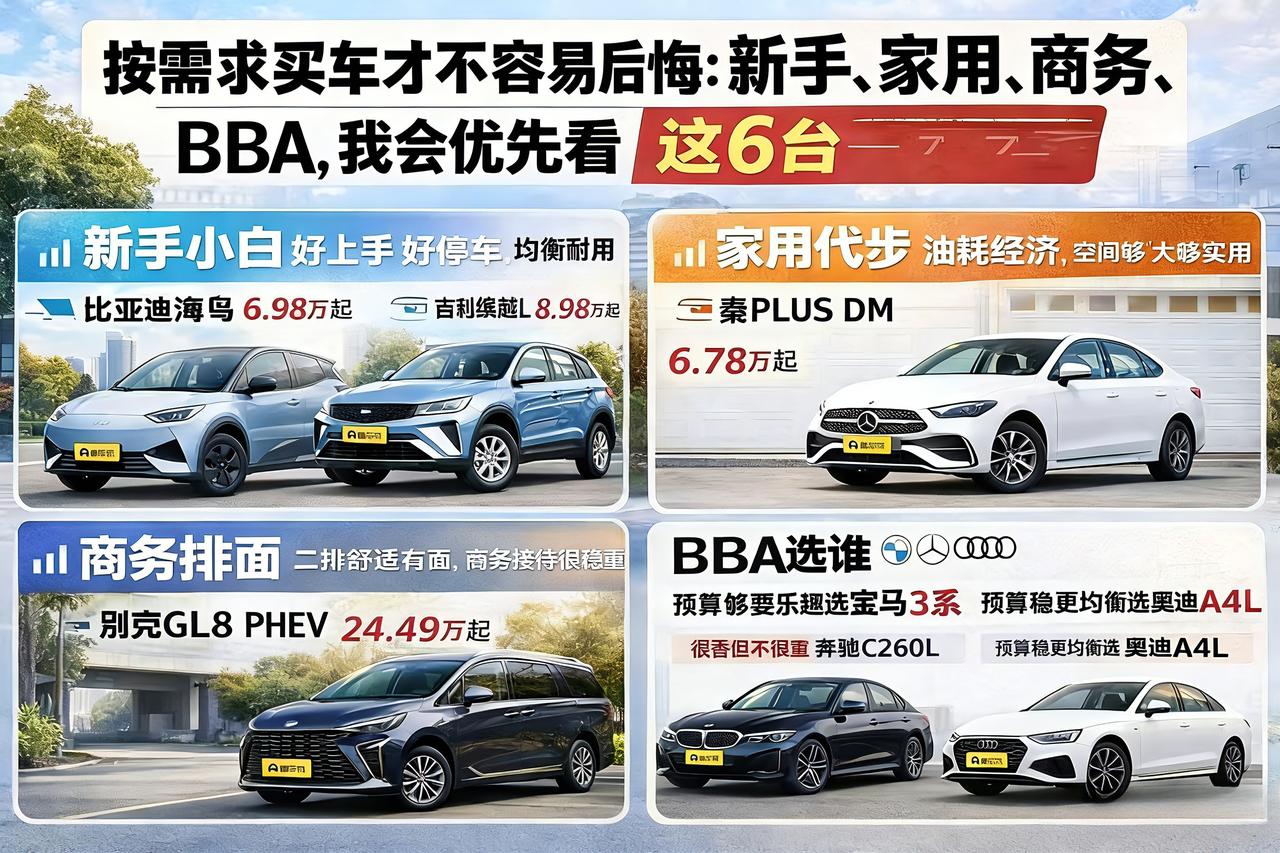 按需求买车才不容易后悔：新手、家用、商务、BBA，我会优先看这6台
 
最近发现
