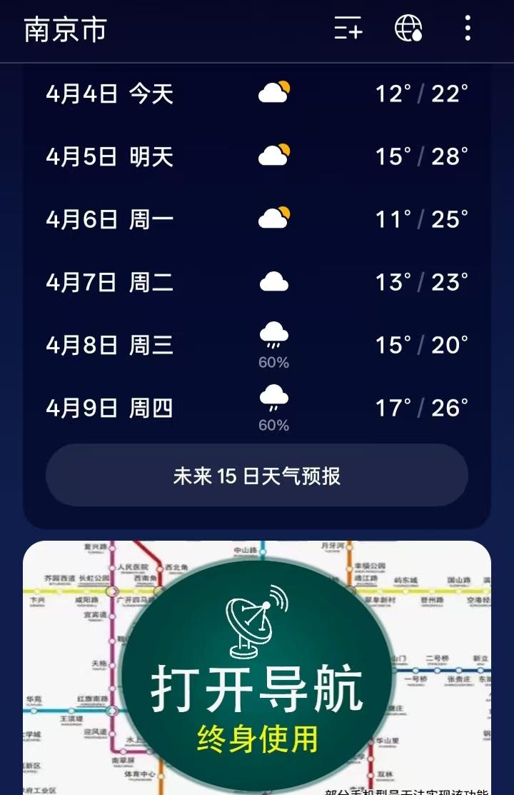 今天傍晚，在镇江老战友家打开天气预报，将页面推到最下部时，看到友情提醒。把你的导
