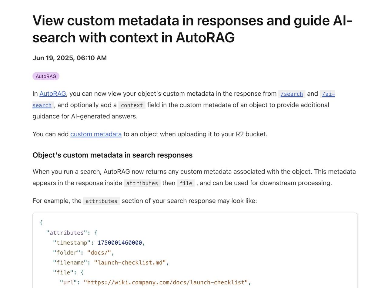 我最喜欢的 Cloudflare 新产品之一是 AutoRAG！

现在新增了两
