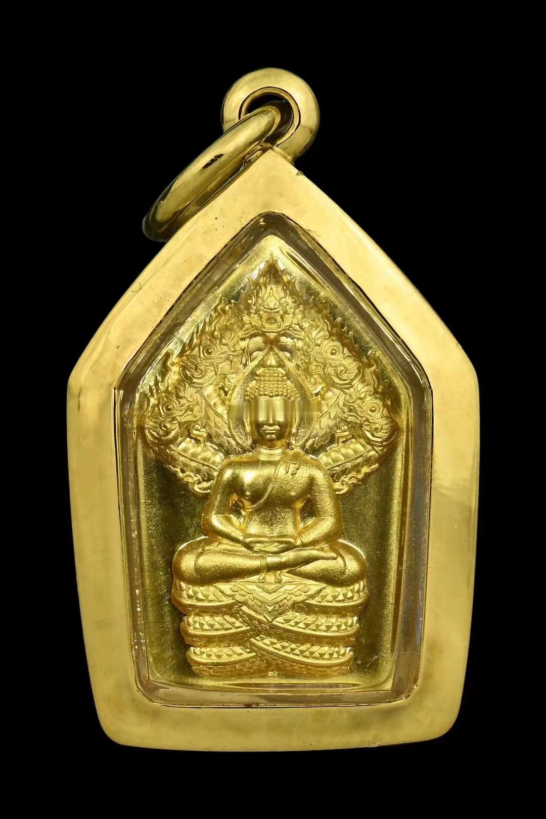 北部圣僧大长老古巴端占2564年พระนาคปรกแผ่นดินเยน纯金材质七