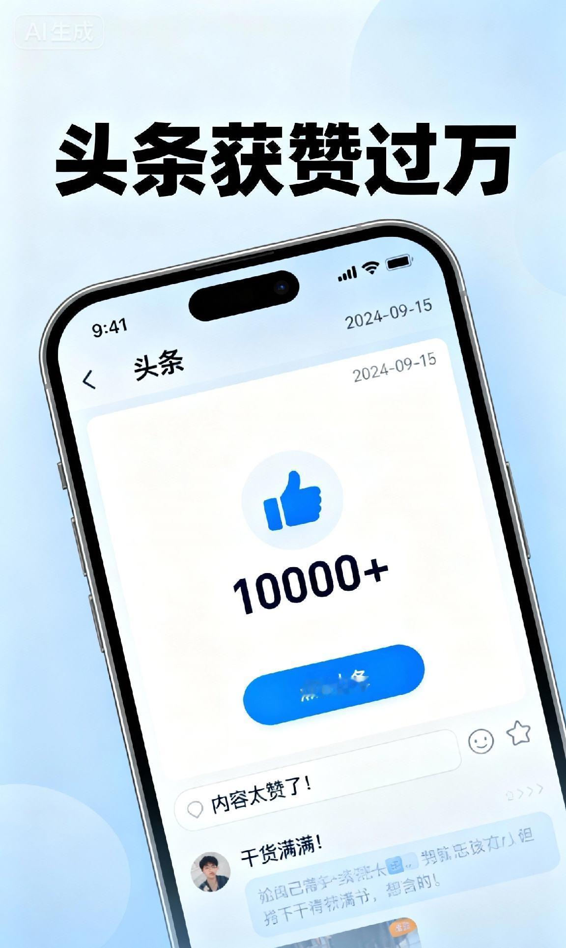 不知道，
想试试是什么感觉
我发了那么多
没有哪个作品赞过千的
最高的也不过是几