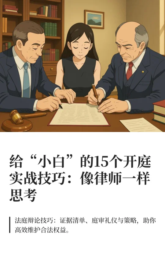 给“小白”的15个开庭技巧：像律师一样思考