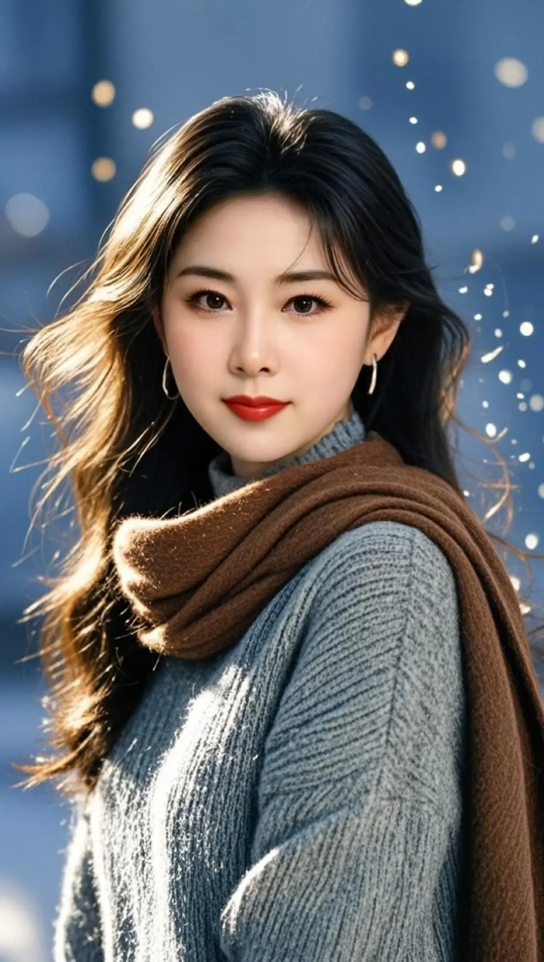 AI风拂毛衣照 随变ai随便玩