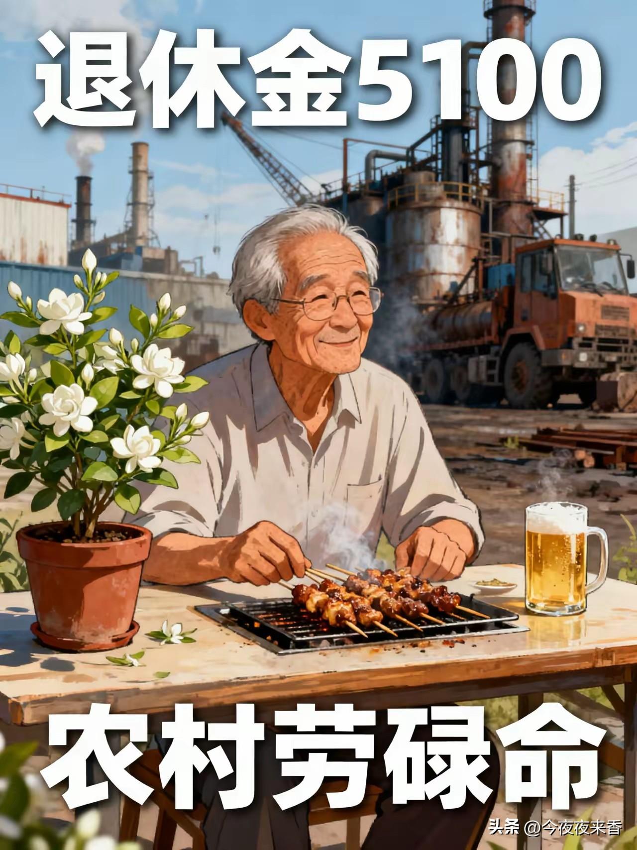 这就是命吗？我公公65岁，退休金5100，喝着啤酒吃烧烤。我亲爸61岁，还在工厂