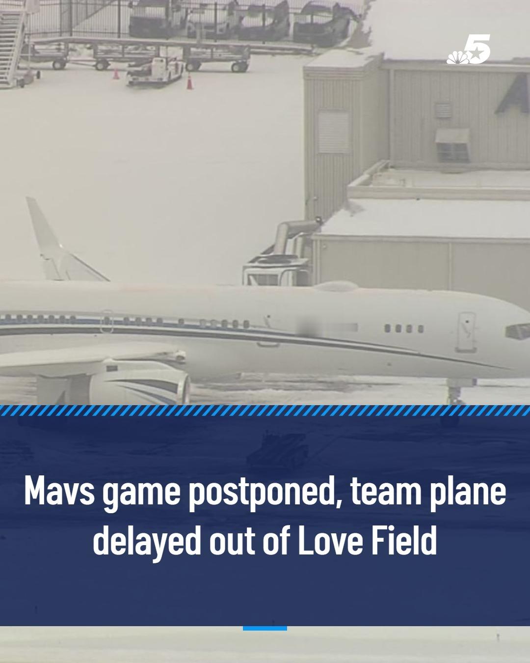 由于冬季恶劣天气，独行侠队无法在达拉斯进行比赛，NBA被迫推迟今晚与雄鹿队的比赛