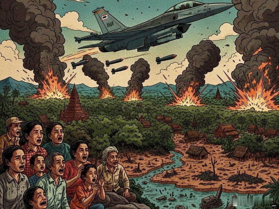 柬埔寨方面的宣传画泰柬边境再次交火