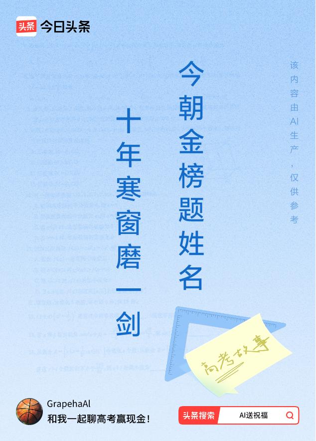 诗词对联送祝福上联：十年寒窗磨一剑，下联：今朝金榜题姓名。我正在参与【诗词对联送