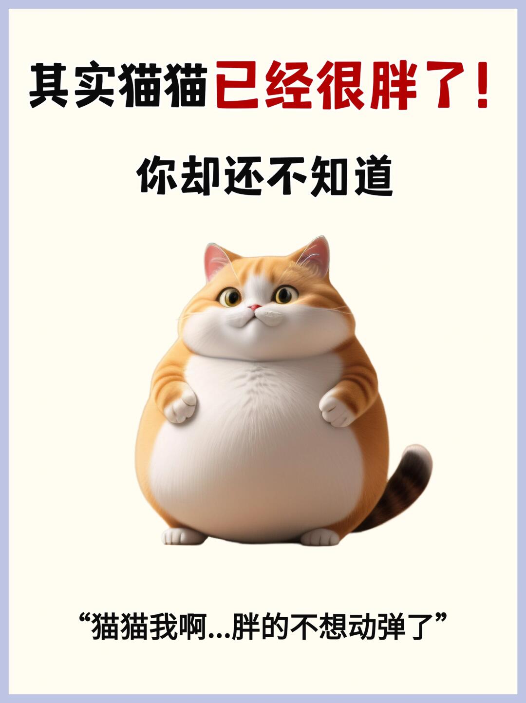其实猫猫已经很胖了❗你却还不知道😡
