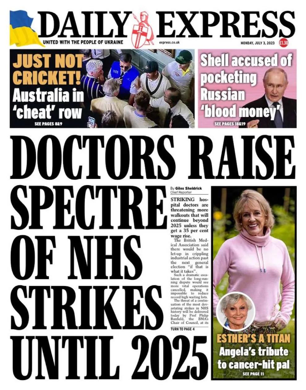  英国医生威胁不加薪就罢工

《每日快报》报道，英国医生组织-英国医学会表示，如
