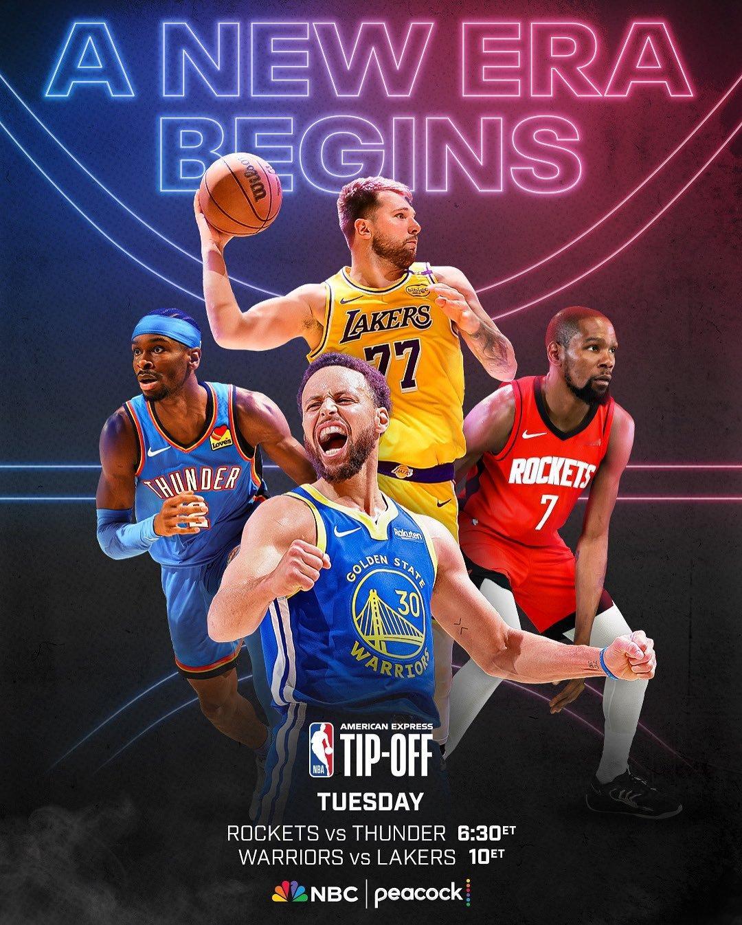 兄弟们，NBA终于回来了，明天两场NBA揭幕战。火箭大战雷霆、湖人大战勇士，私信