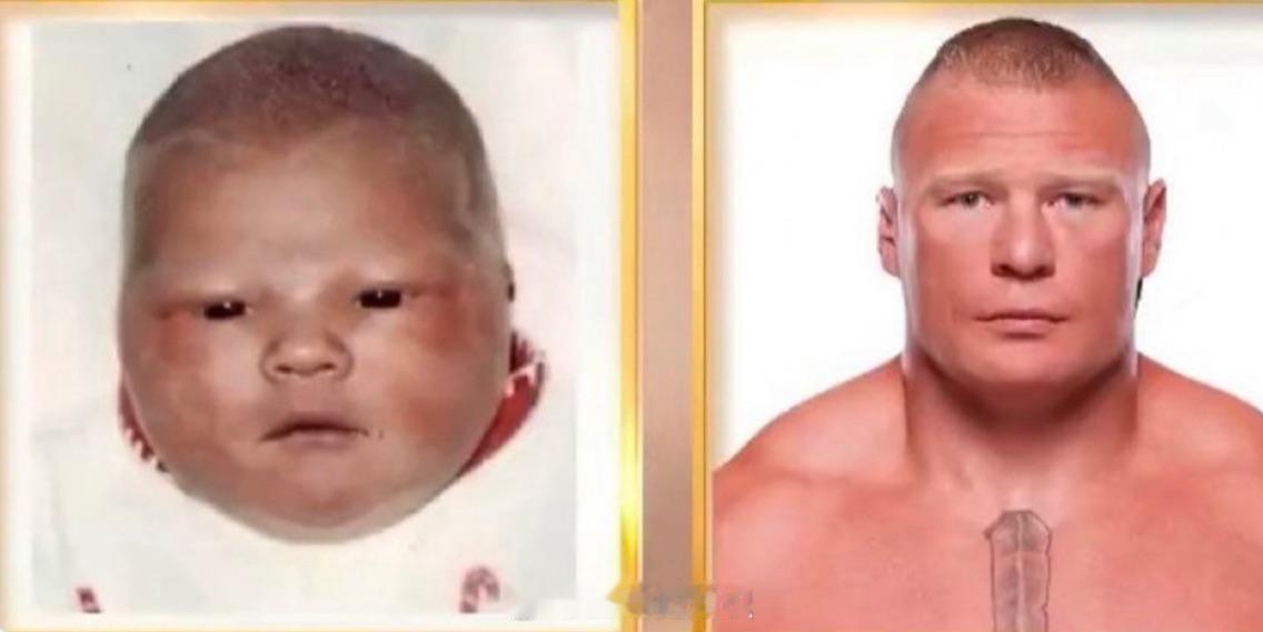 布罗克·莱斯纳（Brock Lesnar）美国职业摔角运动员，小时候和长大对比。
