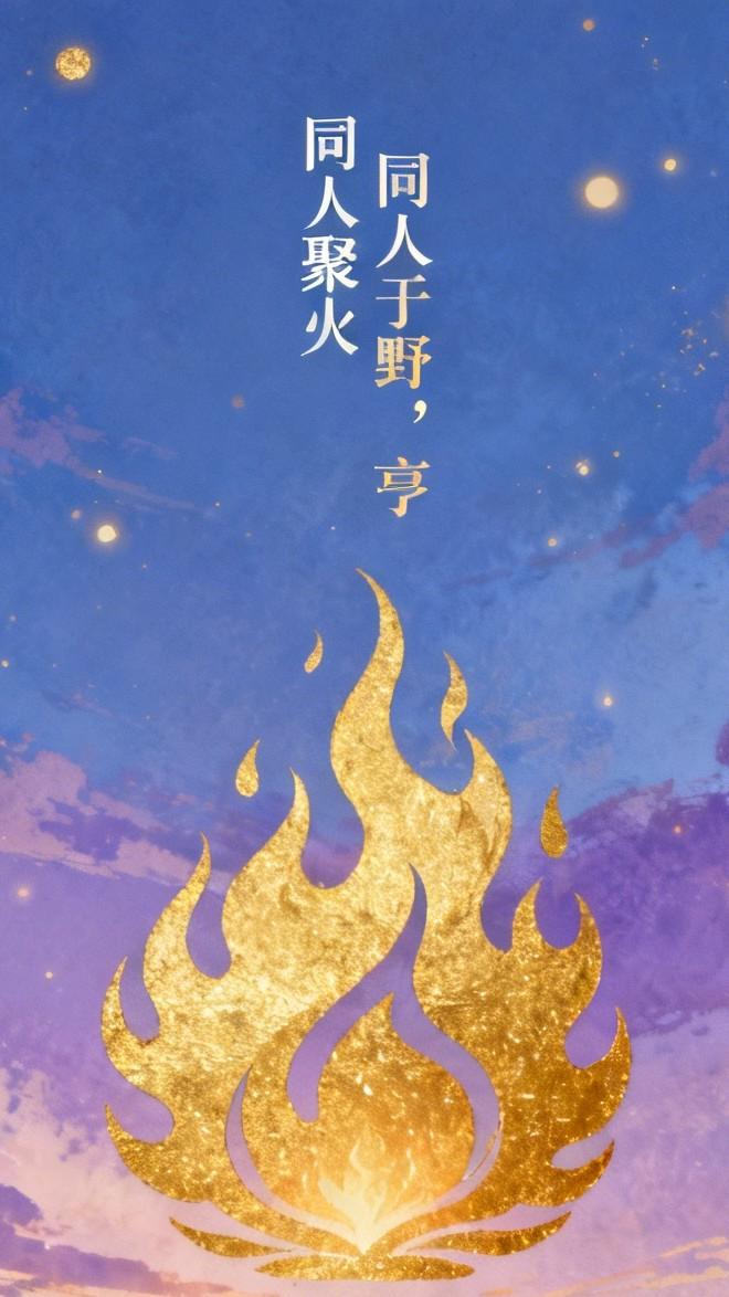 同人聚火
《易经》同人卦云：“同人于野，亨。”众人拾柴，方能燃起熊熊烈火。在这个