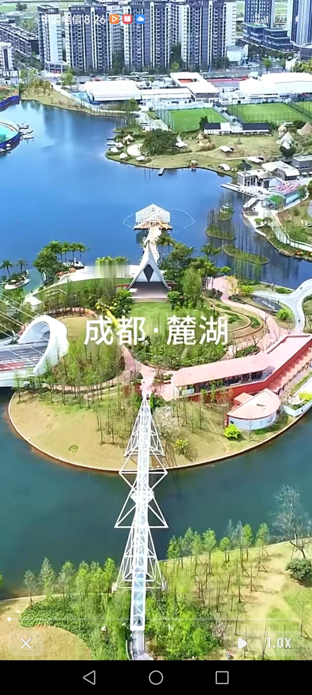 成都有不少湖，其中北湖公园被网友称为“小三亚”，是成都主城区最大人工湖，秋天景色