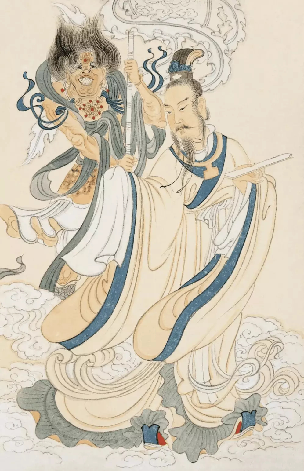 张大千《九歌》图册。《九歌》图册是张大千临摹赵孟頫的书画册，共二十二开，其中书法