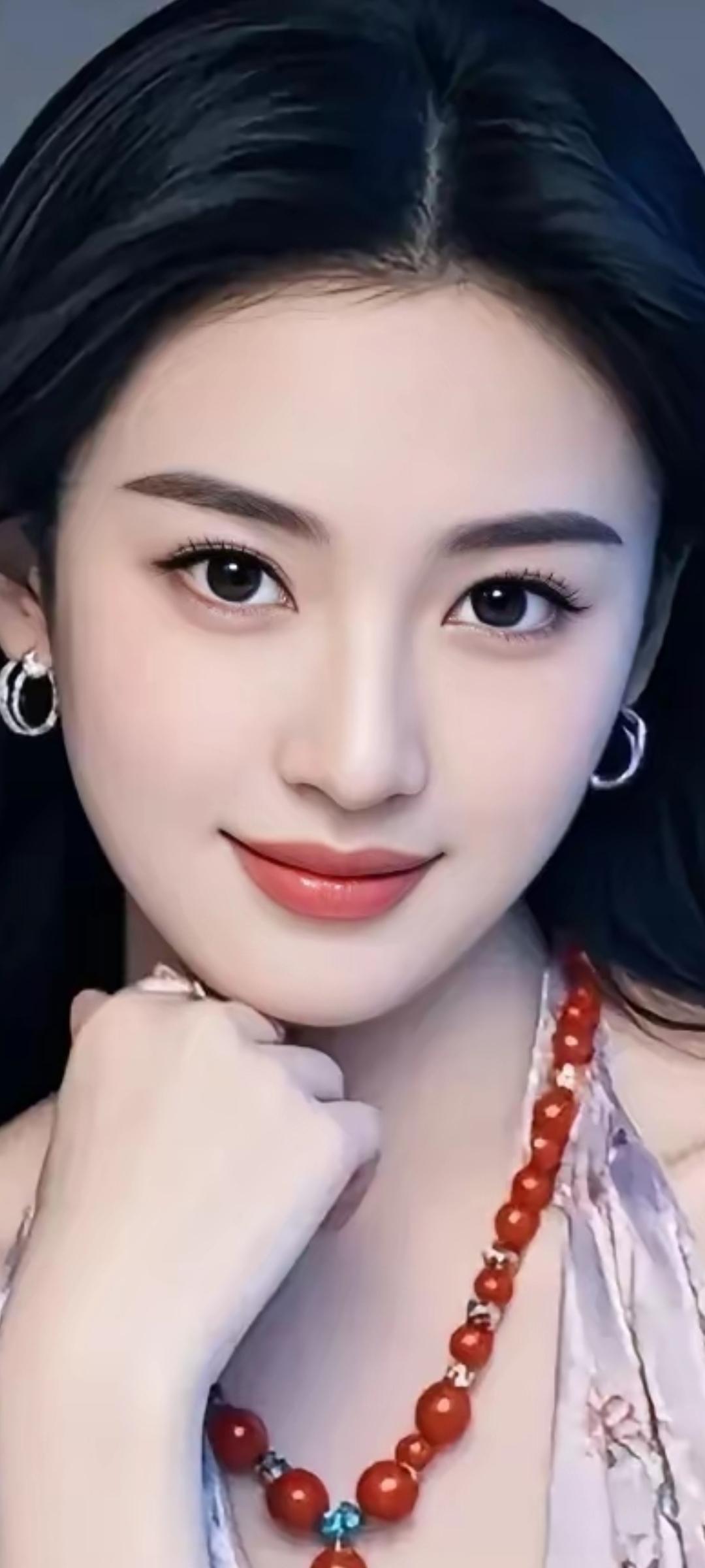 温柔甜美的少女，红宝石项链点缀，散发迷人魅力！💖✨