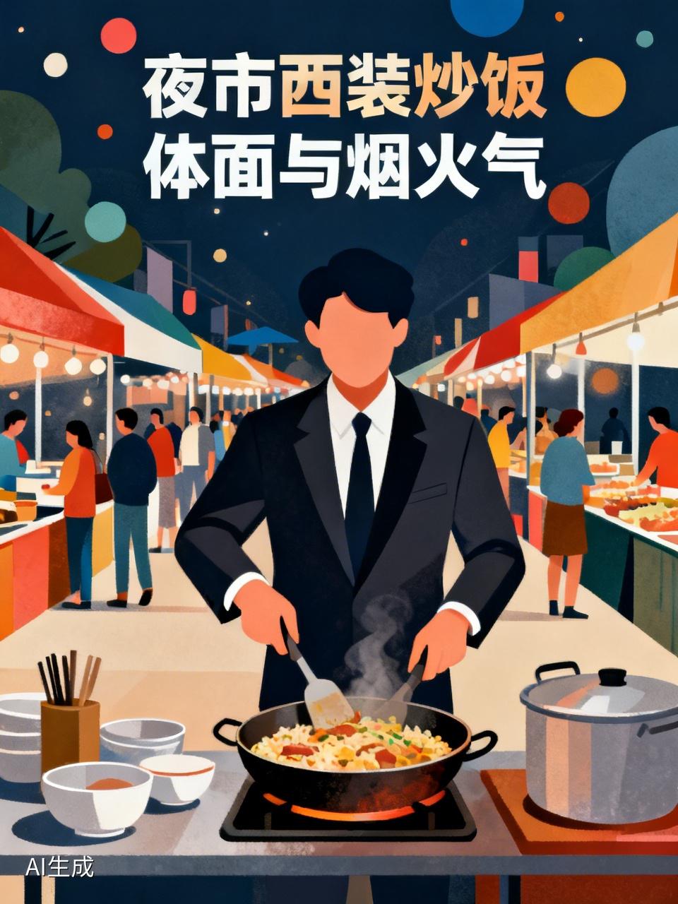 夜市摆摊也能月入5万？近日，南方的“星光夜市”和山东烟台夜市都出现了穿西装卖炒饭