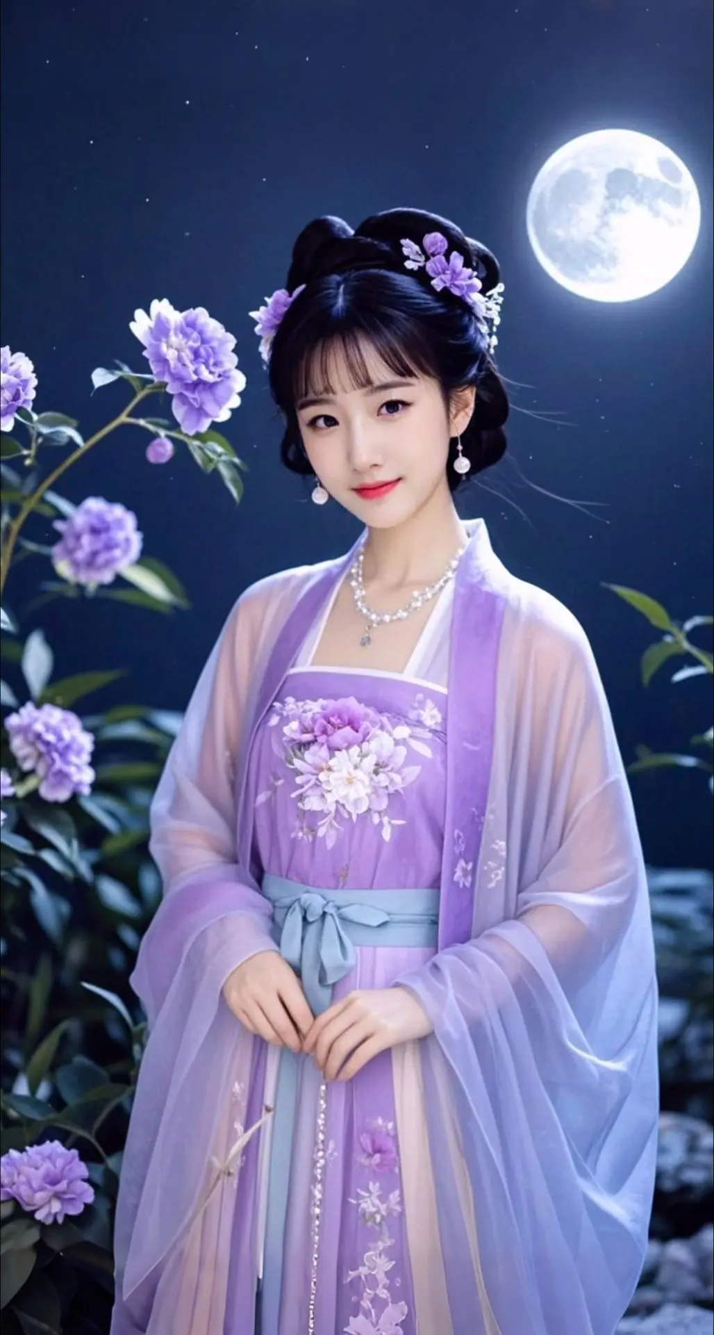 AI扩图 AI月下定妆
