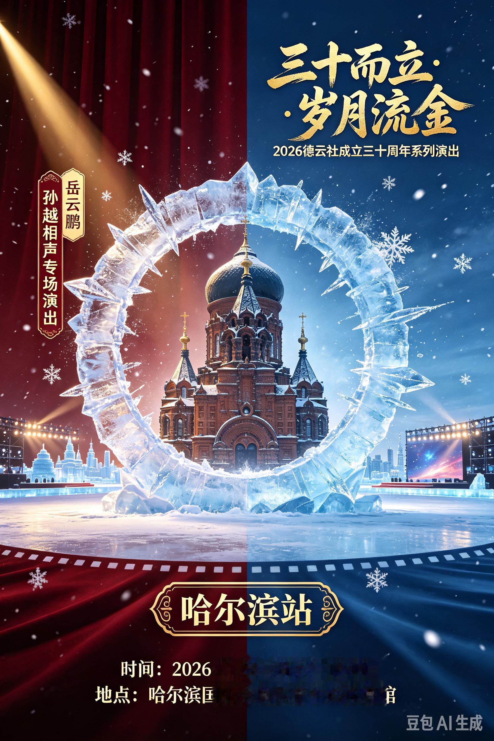 冰雪城里听相声！岳越组合带着满满的惊喜空降哈尔滨！没有后期剪辑，只有台...