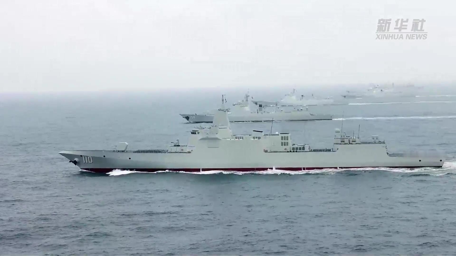 驱三的东莞舰、驱六的安庆舰东海舰队：当055大驱梦想照进现实万吨大驱领衔的编队就