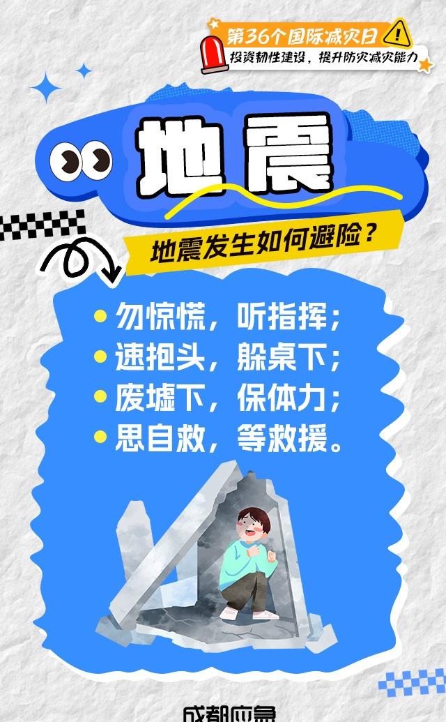 【第36个国际减灾日 这些防灾避险知识要牢记！】地震、洪水、森林火灾、台风、泥石