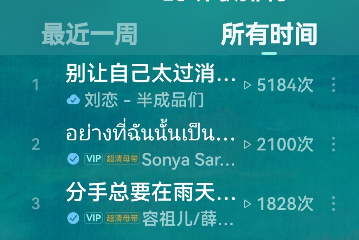 话说刘恋的《别让自己太过消沉》，我目前已经听了五千多遍～