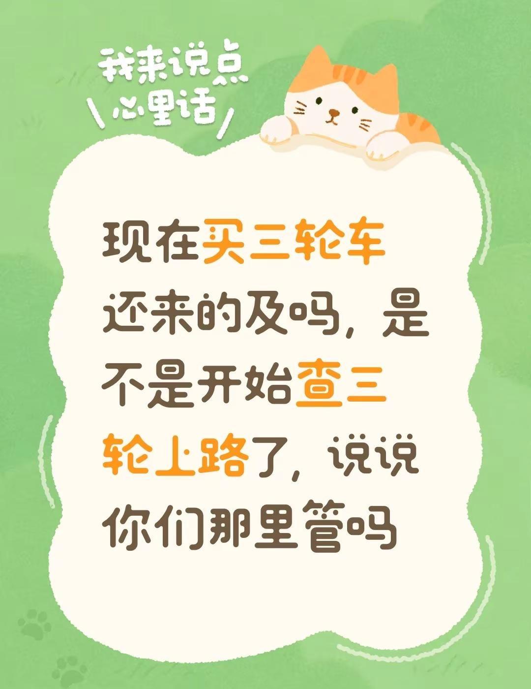 现在买三轮车还来的及吗，是不是开始查三轮上路了，说说你们那里管吗电动三四轮车整治