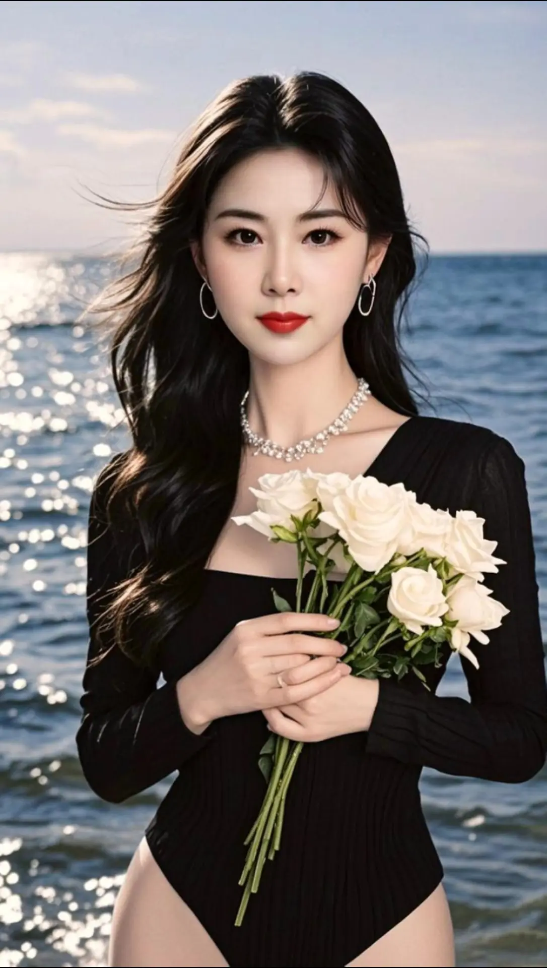 AI海滨优雅写真 随变ai随便玩