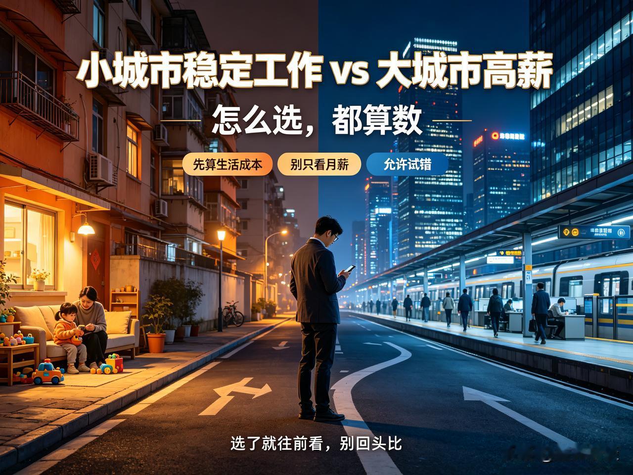 小城市稳定工作 vs 大城市高薪，怎么选？

半夜刷到老家同学晒娃，你看着出租屋