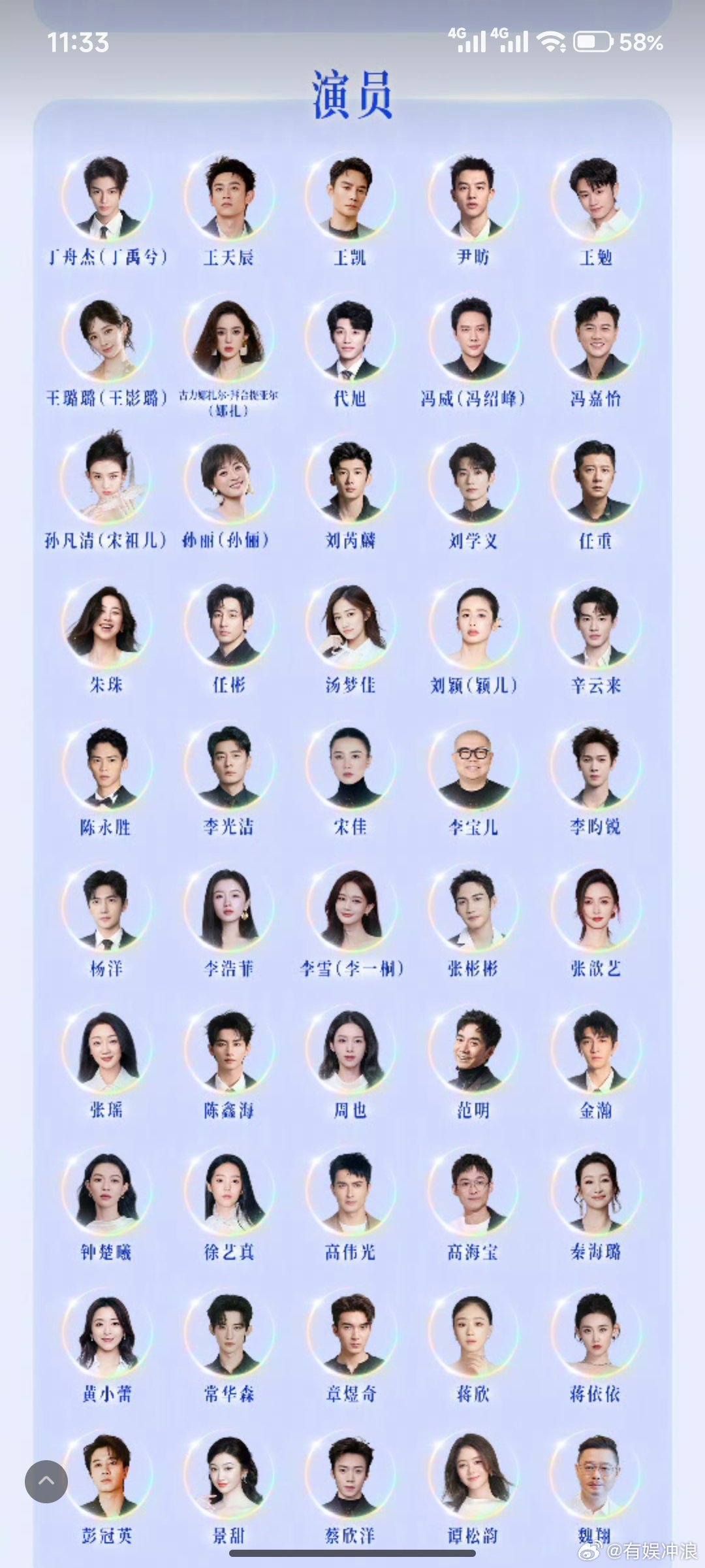 参加腾讯视频年度发布的演员腾讯视频年度发布嘉宾按姓氏笔画排序参加腾讯视频年度发布